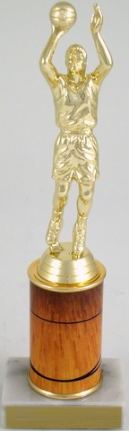 Basketball Trophy with Custom Round Column-Trophies-Schoppy's Since 1921