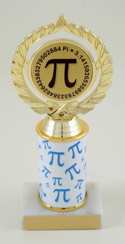 Pi Original Metal Roll Column Trophy with Colored Pi-Trophies-Schoppy's Since 1921