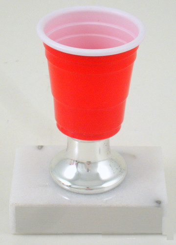 Mini Beer Pong Trophy on Silver Bell-Trophies-Schoppy's Since 1921