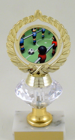 Foosball Logo Diamond Riser Trophy Medium-Trophies-Schoppy's Since 1921