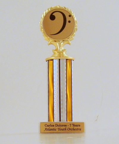 Bass Clef Column Trophy on Marble Base-Trophies-Schoppy's Since 1921