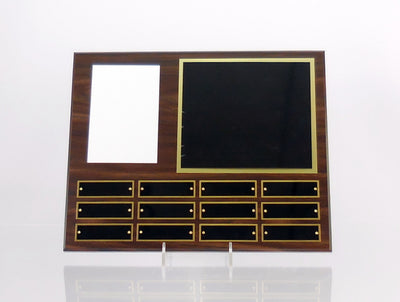 Black on Gold 12" x 15" Perpetual Plaque with Full Color Photo - 12 Plates-Plaque-Schoppy's Since 1921