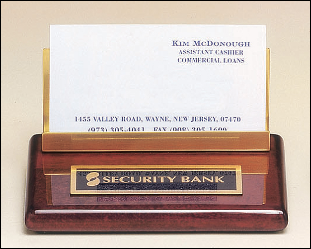Business Card Holder in Rosewood Piano-Finish-Name Desk Block-Schoppy&