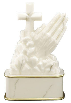 Praying Hands Resin White Marble Base-resin-Schoppy's Since 1921