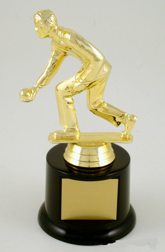 Bocce Trophy on Black Round Base-Trophies-Schoppy's Since 1921