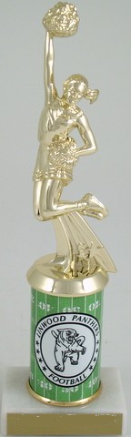 Cheer Trophy with Custom Round Column-Trophies-Schoppy's Since 1921