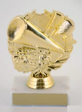 Cheerleader Wreath Trophy on Marble Base-Trophies-Schoppy's Since 1921