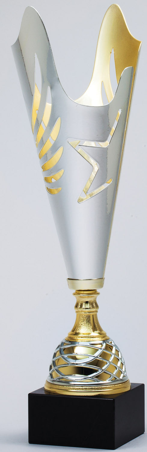 Modern Rounded Metal Gold Cup-Trophy-Schoppy&