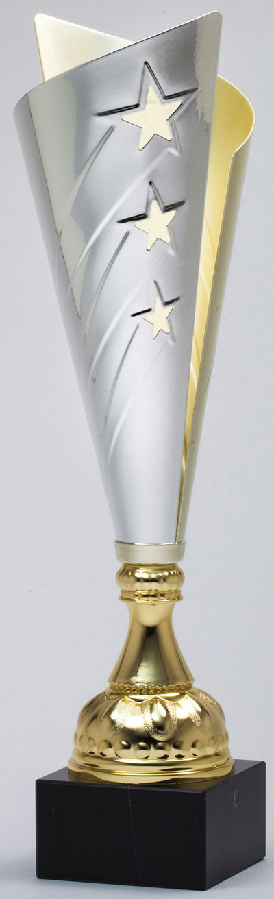 Modern Angled Metal Gold Cup-Trophy-Schoppy's Since 1921