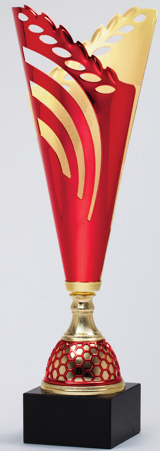 Modern Leaf Metal Red Cup-Trophy-Schoppy&