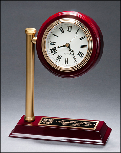 Rail station style desk clock on rosewood finish high gloss base BC1000-Clock-Schoppy's Since 1921