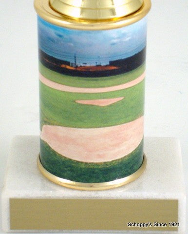 Baseball Trophy with Custom Round Column-Trophies-Schoppy&