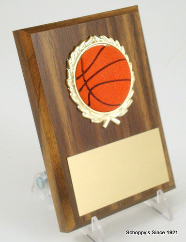 Basketball 4" x 6" Plaque with Relief Ball Logo-Plaque-Schoppy&