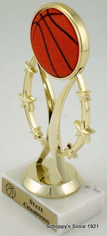 Basketball Trophy on Six-Star Riser-Trophies-Schoppy&