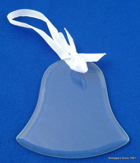 Bell Shaped Glass Ornament w/ White Ribbon-Gift-Schoppy&