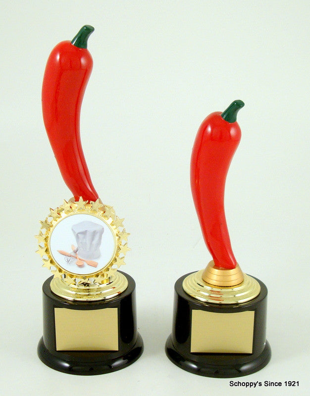 Chili Cooking Contest Starred Logo Trophy on Black Round Base-Trophies-Schoppy&