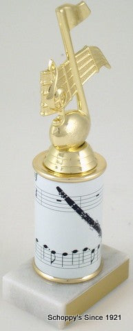 Clarinet Trophy with Custom Round Column-Trophies-Schoppy&