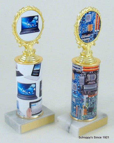 Computer Logo Trophy on Original Metal Roll Column-Trophies-Schoppy&