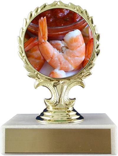 Shrimp Logo Trophy On Flat White Marble-Trophy-Schoppy's Since 1921