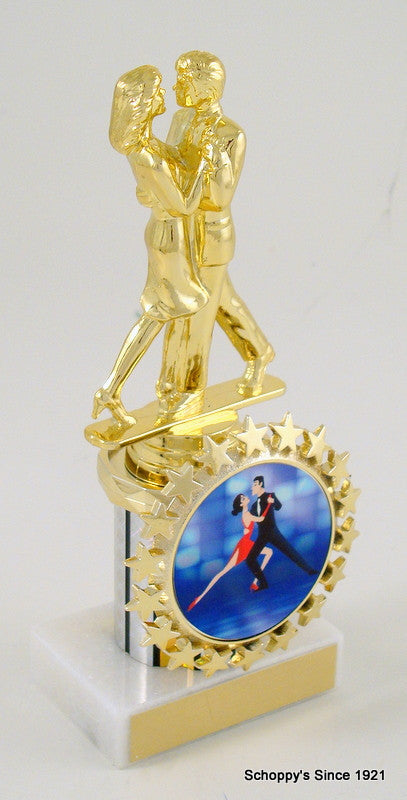Couples Modern Dance Trophy with Starred Logo Holder-Trophies-Schoppy&