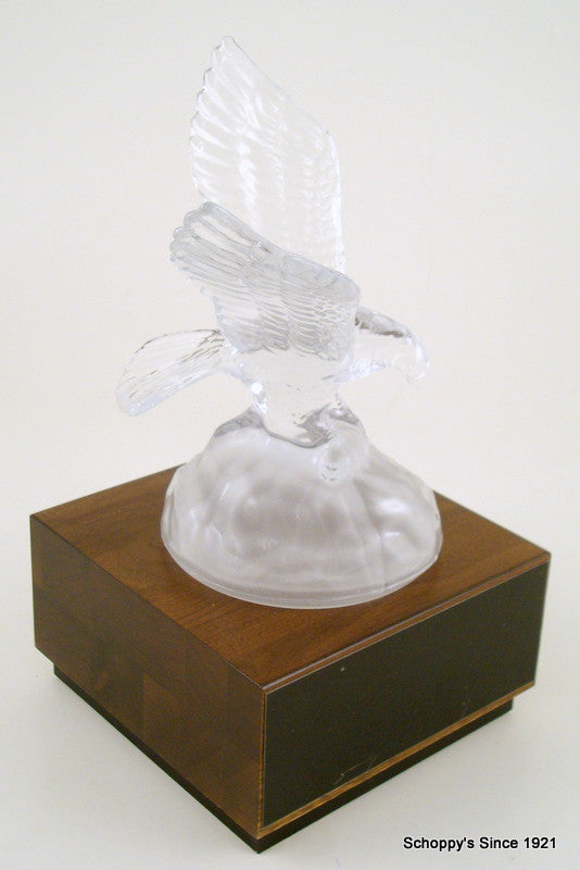 Crystal Eagle on Walnut Base-Glass & Crystal Award-Schoppy&