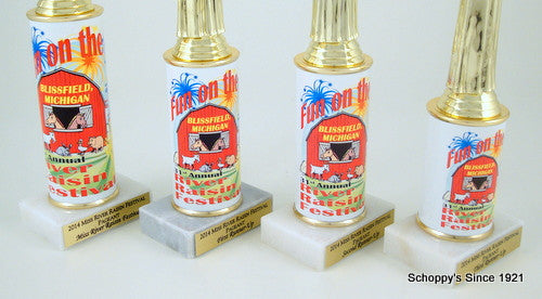 Custom Logo Original Metal Roll Column Trophy Set-Trophies-Schoppy&