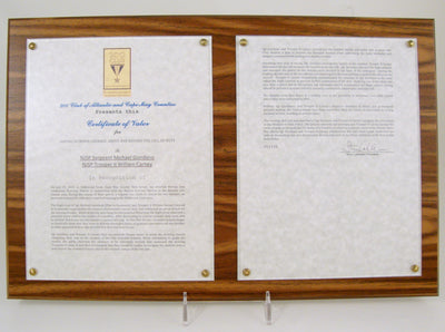 Double 8.5" by 11" Certificate Plaque-Plaque-Schoppy's Since 1921