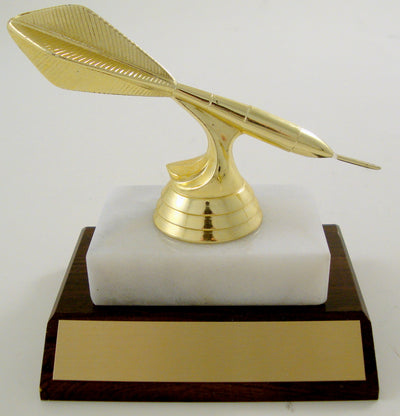 Dart Figure Trophy On Wood And Marble Base-Trophy-Schoppy's Since 1921