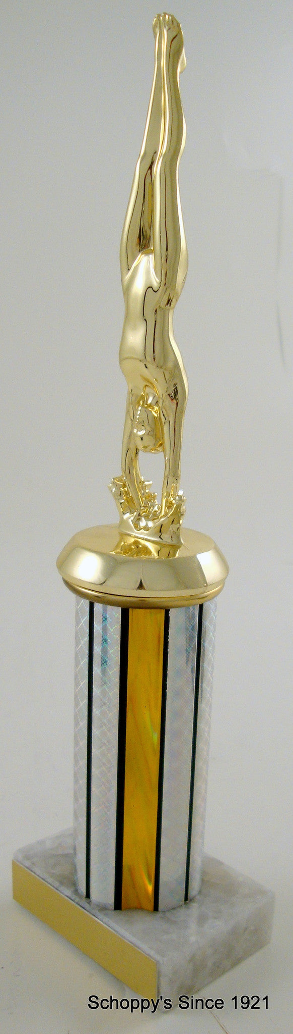 Diver Figure Trophy on Round Column-Trophies-Schoppy&