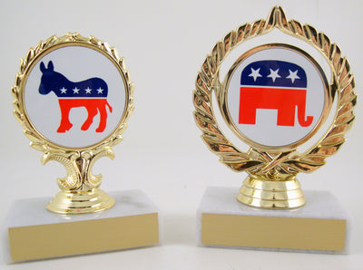 Political Animal Logo Trophy On White Marble-Trophies-Schoppy's Since 1921