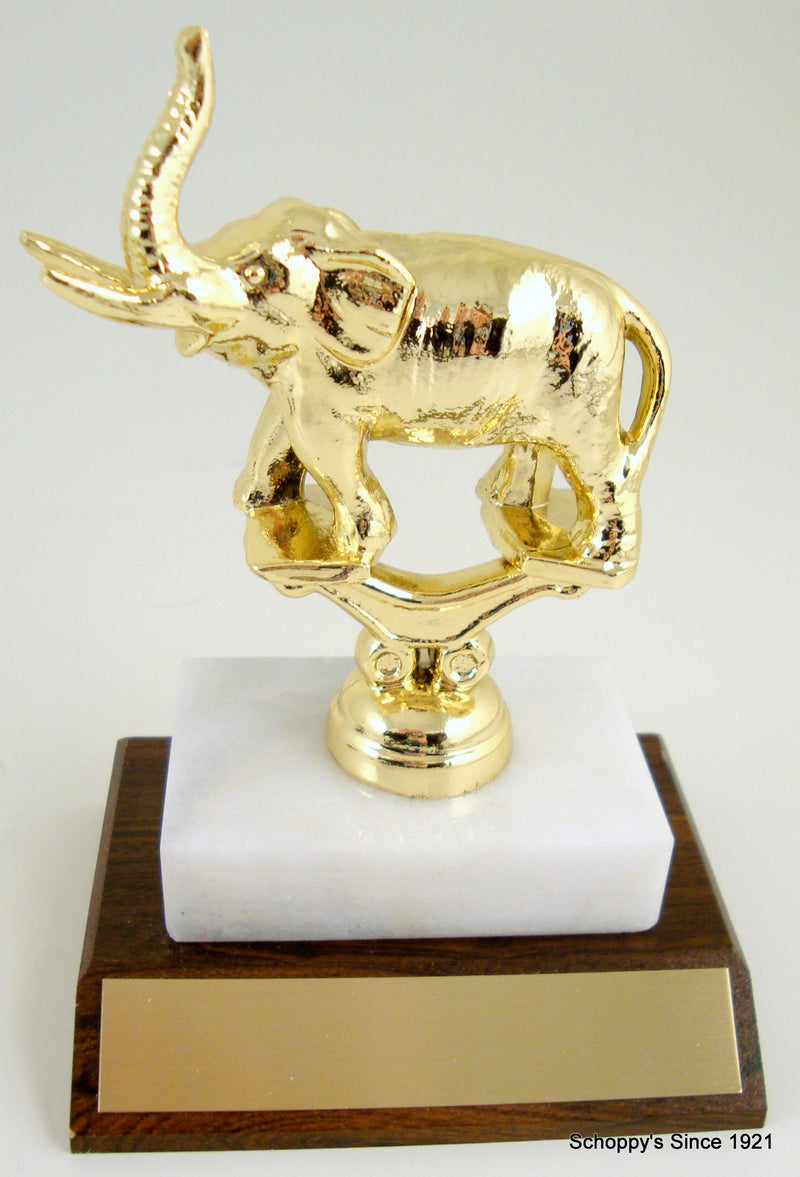 Metal Political Animal Trophy On Wood And Marble Base-Trophies-Schoppy&