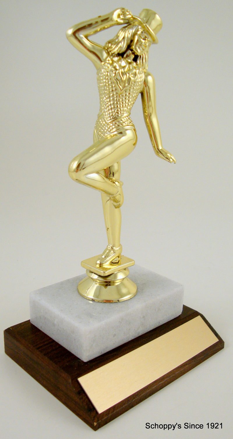 Jazz Dancer Trophy On White Marble and Wood Base-Trophies-Schoppy&