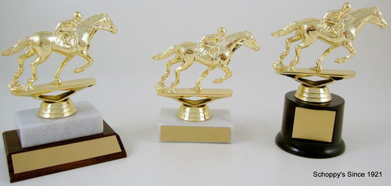 Equestrian Trophy On Black Round Base-Trophy-Schoppy&