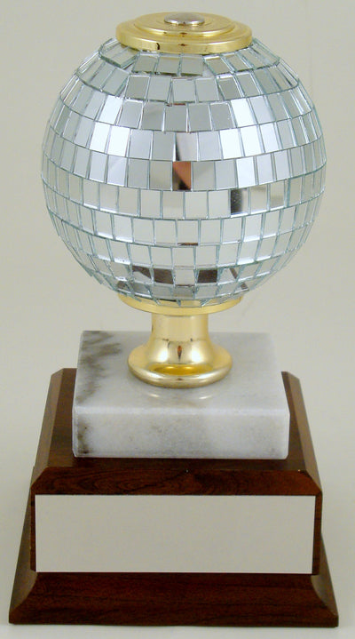Disco Ball On Marble And Wooden Square Base-Trophies-Schoppy's Since 1921