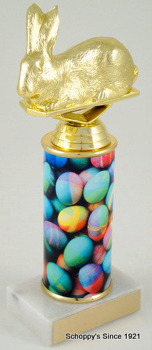 Bunny Trophy with Easter Egg Custom Round Column-Trophies-Schoppy&