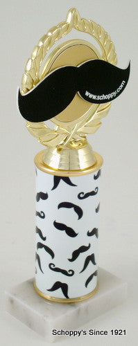 Mustache Trophy on Original Metal Roll Column-Trophies-Schoppy&