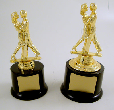 Couples Modern Dance Trophy on Black Round Base-Trophies-Schoppy's Since 1921