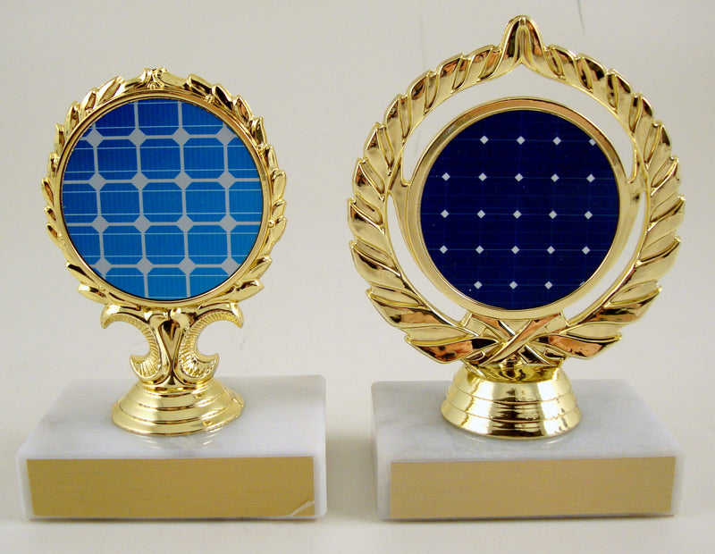 Solar Panel Logo Trophy On Flat White Marble-Trophy-Schoppy&