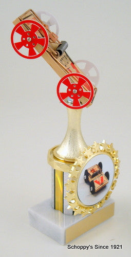 Mouse Trap Racing Column Trophy with Starred Logo Holder-Trophies-Schoppy&