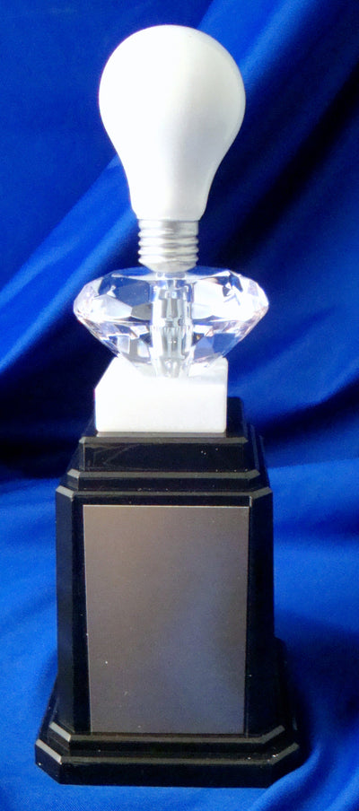 White Light Bulb Figure On Tower Base Trophy-Trophy-Schoppy's Since 1921