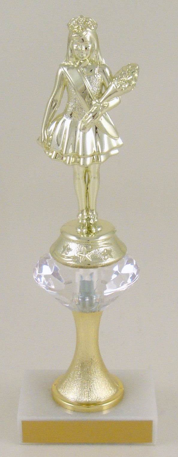 Pageant Junior Marble Trophy With Bell Riser-Trophy-Schoppy&