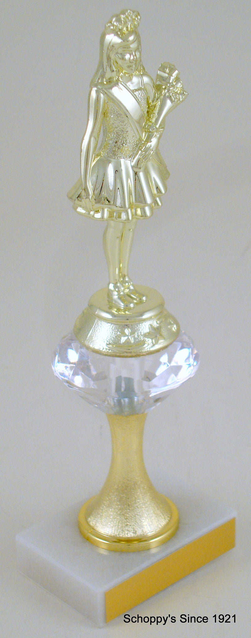 Pageant Junior Marble Trophy With Bell Riser-Trophy-Schoppy&
