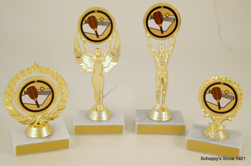 Pickleball Achievement Trophy on Marble Base-Trophy-Schoppy&