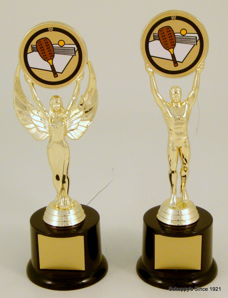 Pickleball Achievement Trophy on Black Round Base-Trophy-Schoppy&