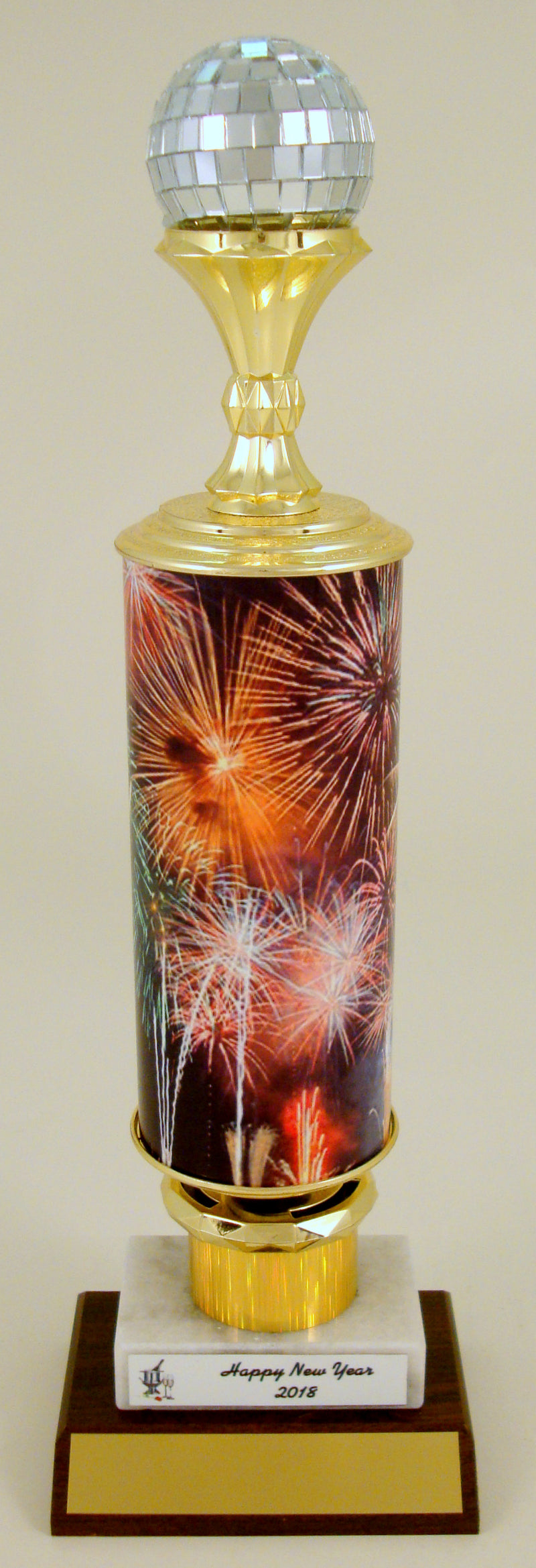 Spinning Rolled Metal Column Disco Ball New Years Trophy-Trophy-Schoppy&