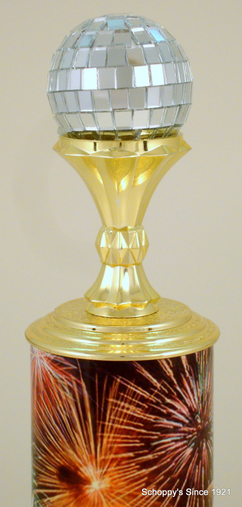 Spinning Rolled Metal Column Disco Ball New Years Trophy-Trophy-Schoppy&