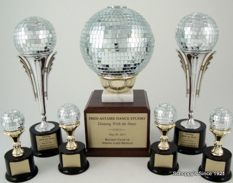 Large Disco Ball Stem Riser Trophy-Trophies-Schoppy&
