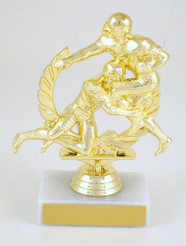 Football Double Action Trophy On Marble-Trophy-Schoppy&