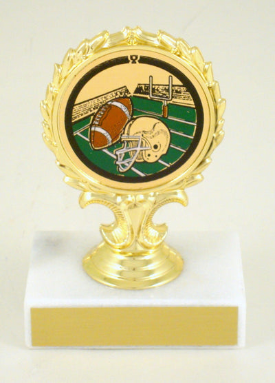 Football Wreath Trophy On Marble-Trophy-Schoppy's Since 1921