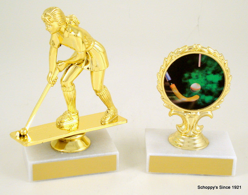 Field Hockey Trophy On Marble Base-Trophy-Schoppy&